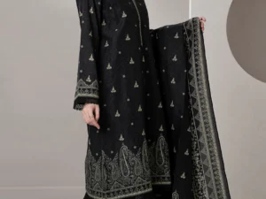 Zellbury Monochrome Unstitched 3Pc Lawn Suit – WUS25X30654 (Summer 2025) - Image 2