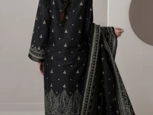Zellbury Monochrome Unstitched 3Pc Lawn Suit – WUS25X30654 (Summer 2025) - Image 3