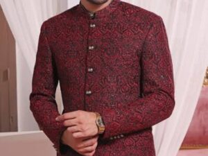 Red Prince Coat for Men – Elegant Formal Wear for Weddings - Image 1