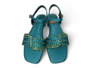 Green Fancy Ladies Sandals – Elegant and Comfortable Party Wear for Weddings - Image 2