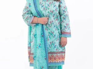CL-52126 A – 3 Piece Unstitched Printed Lawn Suit - Image 2