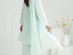 PM-52050 – 3 Piece Unstitched Schiffli Embroidered Lawn Suit with Embroidered Chiffon Dupatta - Image 5