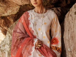 Charizma SH5-07 – Sheen Embroidered Lawn 3PC Unstitched Suit - Image 1