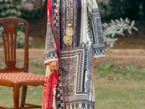 CL-52079 A – 3 Piece Unstitched Printed Lawn Suit - Image 1
