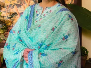 CL-52126 A – 3 Piece Unstitched Printed Lawn Suit - Image 3