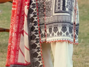 CL-52079 A – 3 Piece Unstitched Printed Lawn Suit - Image 3