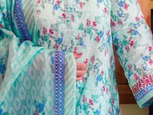 CL-52126 A – 3 Piece Unstitched Printed Lawn Suit - Image 5