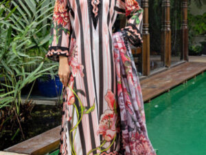 PC-52004 – 3 Piece Unstitched Printed Lawn Suit with Paper Cotton Dupatta - Image 6